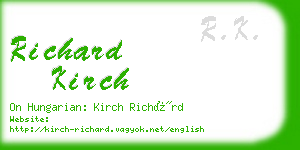 richard kirch business card